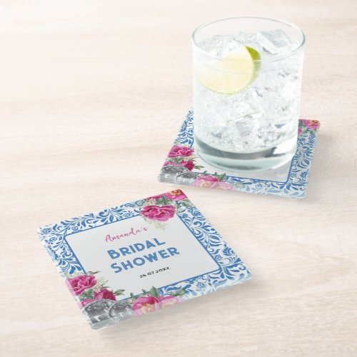 Dancing Queen Mamma Mia Disco Bridal Shower Glass Coaster