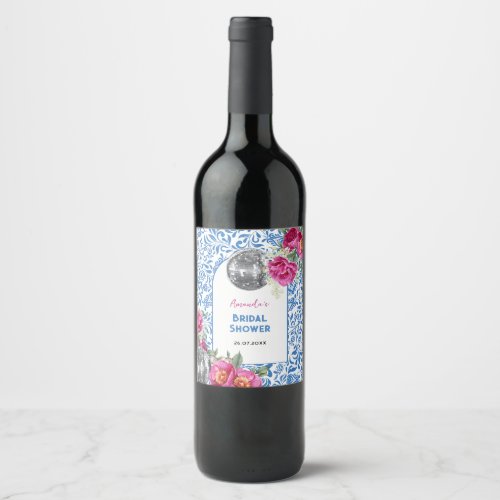 Dancing Queen Mamma Mia Disco Bridal Shower Wine Label