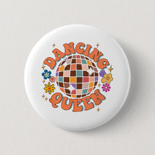 Dancing Queen Retro Bridesmaids 70’s Disco Bachelo Button