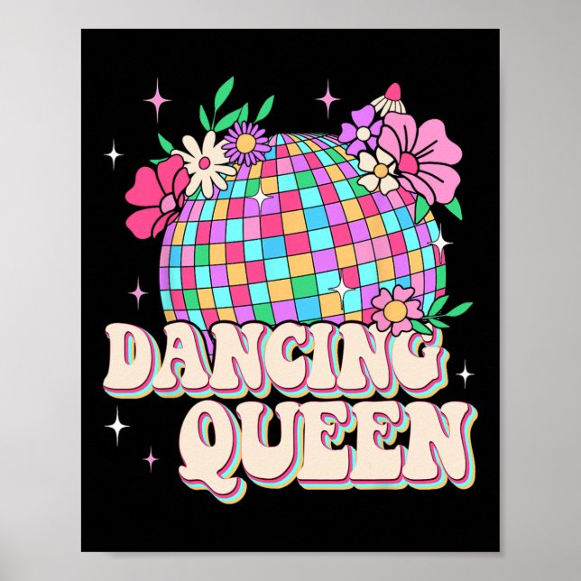 Dancing Queen Shirt Retro Dance Mom 70s 80s  Poster (Front)