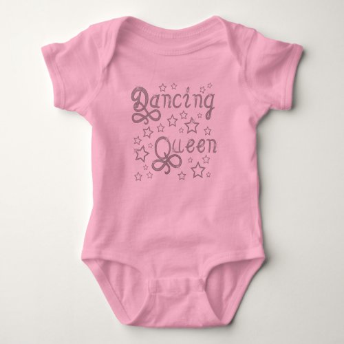 Dancing Queen Silver Letters _ Change Background _ Baby Bodysuit