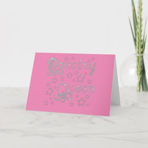 Dancing Queen Silver Letters _ Change Background Card