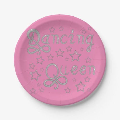 Dancing Queen Silver Letters _ Change Background _ Paper Plates