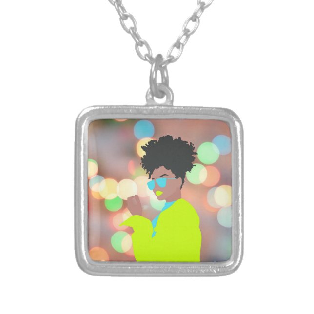 Dancing Queen. Silver Plated Necklace (Front)