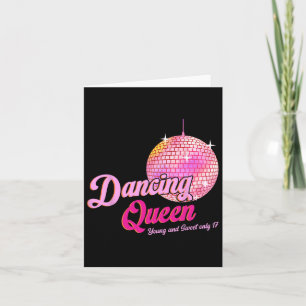 Dancing Queen Tee 17 Birthday Vintage Dancing Disc Card