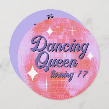 Dancing Queen Turning 17 Disco Ball Invitation by ThePaperAffair at Zazzle