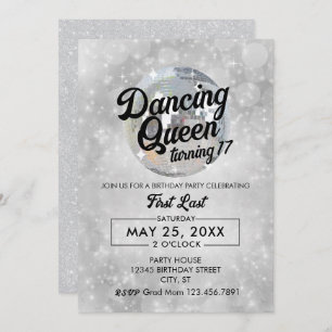 Dancing Queen Turning 17 Party Invitation