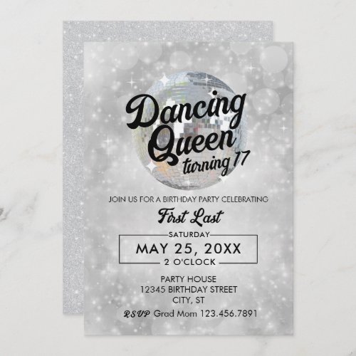 Dancing Queen Turning 17 Party Invitation