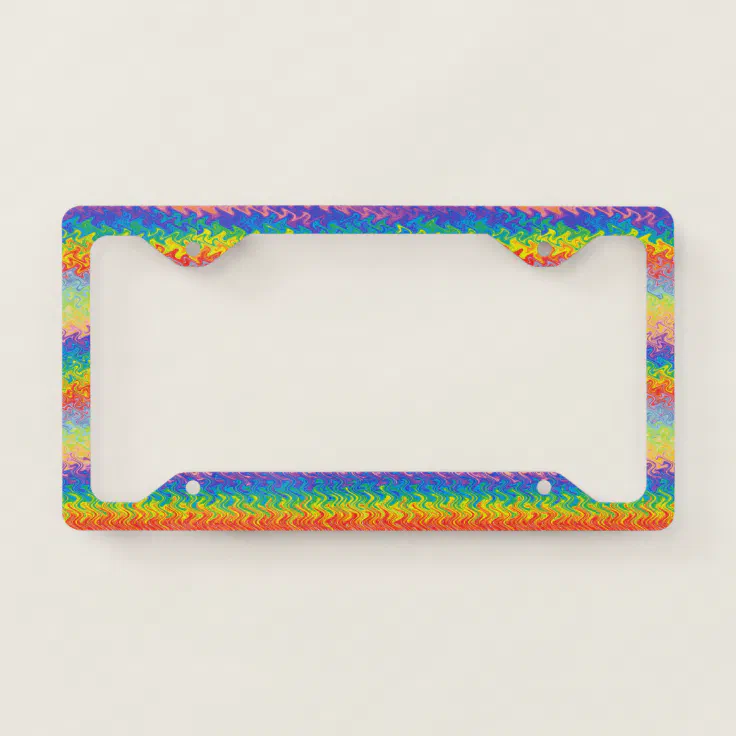 Dancing Rainbow License Plate Frame | Zazzle