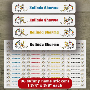 Dancing Rainbow Unicorn Back to School Name Tag Kids' Labels