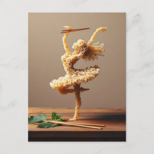 Dancing Ramen Woman Postcard
