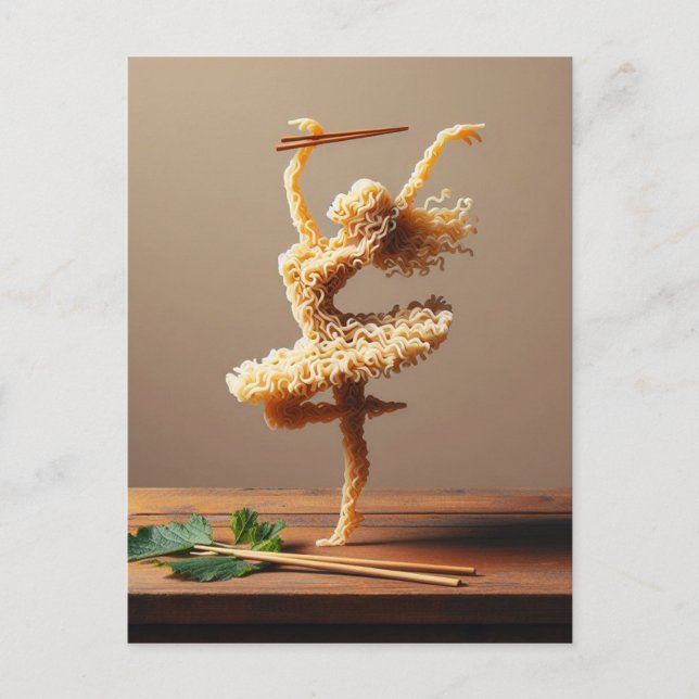 Dancing Ramen Woman Postcard (Front)