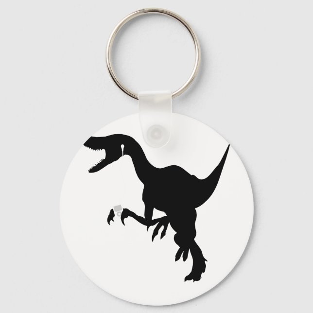 Dancing Raptor design Keychain (Front)