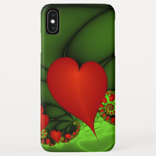 Dancing Red Hearts Modern Abstract Fractal Art iPhone XS Max Case