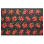 Dancing Red Sun Abstract Fabric