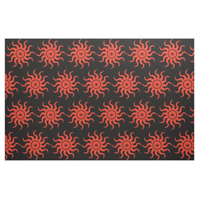 Dancing Red Sun Abstract Fabric (Fat Quarter)