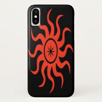Dancing Red Sun Abstract iPhone X Case