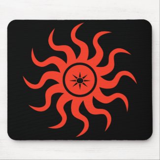 Dancing Red Sun Mouse Pad
