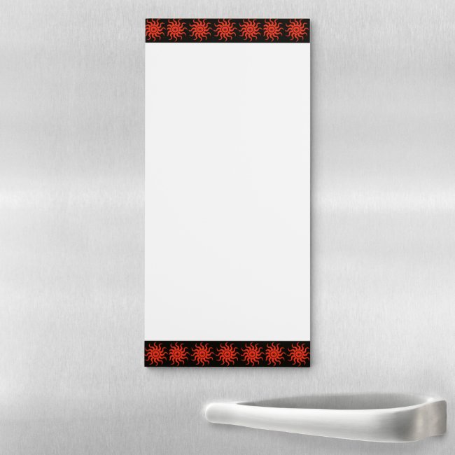 Dancing Red Suns Magnetic Fridge Notepad
