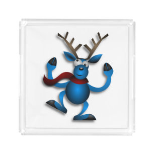 DANCING REINDEER ACRYLIC TRAY
