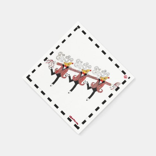 Dancing Reindeer Cocktail Napkins Zazzle
