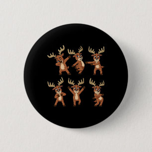 Dancing Reindeer Dance Challenge Christmas Boys Gi Button