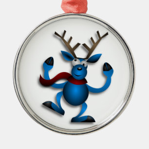DANCING REINDEER METAL ORNAMENT