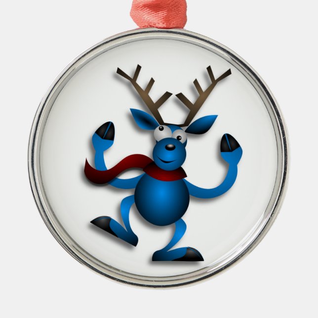 DANCING REINDEER METAL ORNAMENT (Front)
