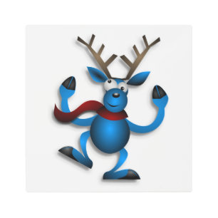 DANCING REINDEER METAL PRINT