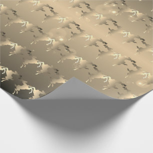 Dancing Reindeer Pale Bronze Wrapping Paper