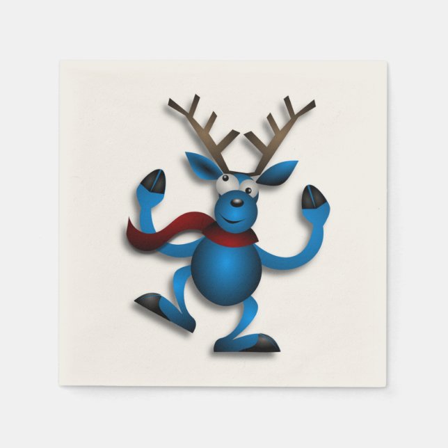 DANCING REINDEER PAPER NAPKINS (Front)
