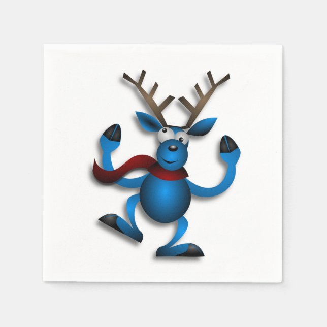 DANCING REINDEER PAPER NAPKINS (Front)
