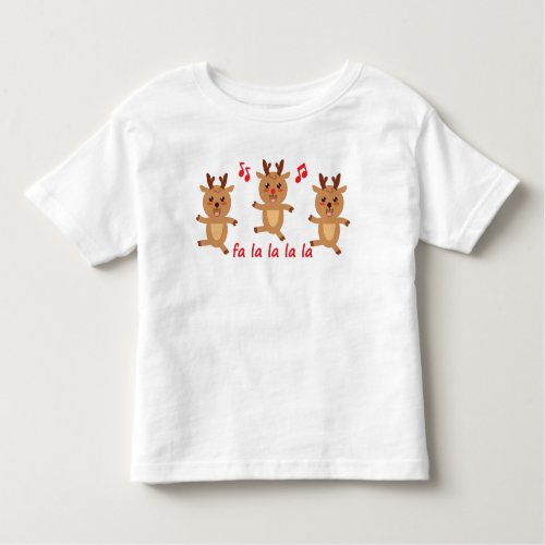 Dancing Reindeer Rudolph Snowflakes Boy Girl Toddler T_shirt