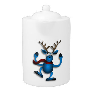 DANCING REINDEER TEAPOT
