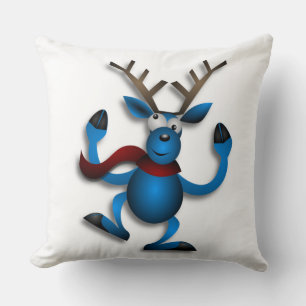 DANCING REINDEER THROW PILLOW