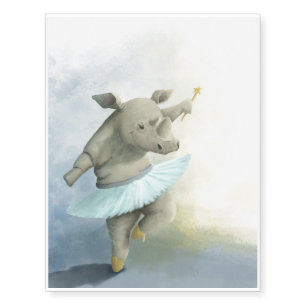 Dancing Rhino    Cute Rhino Chubby Lovers Temporary Tattoos