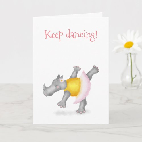 Dancing rhino personalized keep dancing card