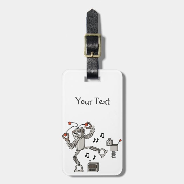 Dancing robot luggage tag (Front Vertical)