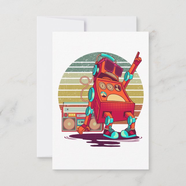 Dancing robot thank you card (Front)