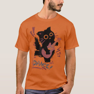 Dancing Rock Cat Electric Guitar Funny Cat Music B T-Shirt