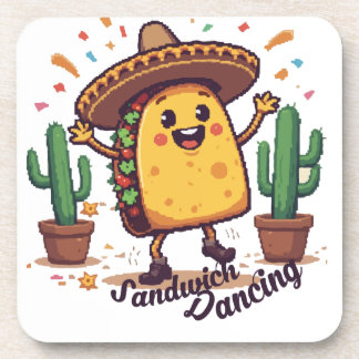 Dancing Sandwich Fiesta Beverage Coaster
