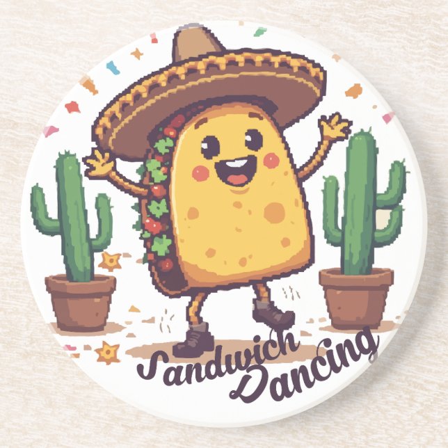Dancing Sandwich Fiesta Coaster (Front)