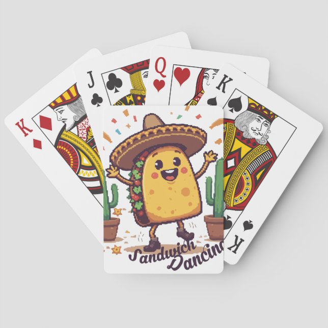 Dancing Sandwich Fiesta Poker Cards (Back)