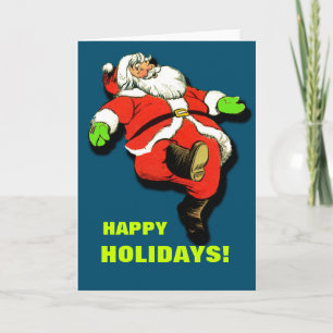 Dancing Santa Claus Christmas Card