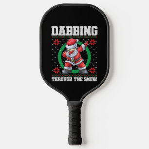 Dancing Santa Claus Christmas Pickleball Paddle