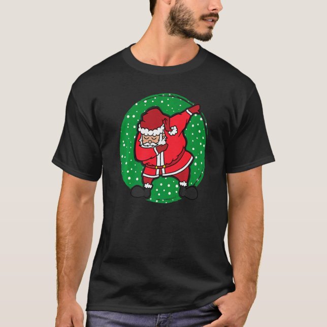 Dancing Santa Claus Dab Christmas Eve Xmas T-Shirt (Front)