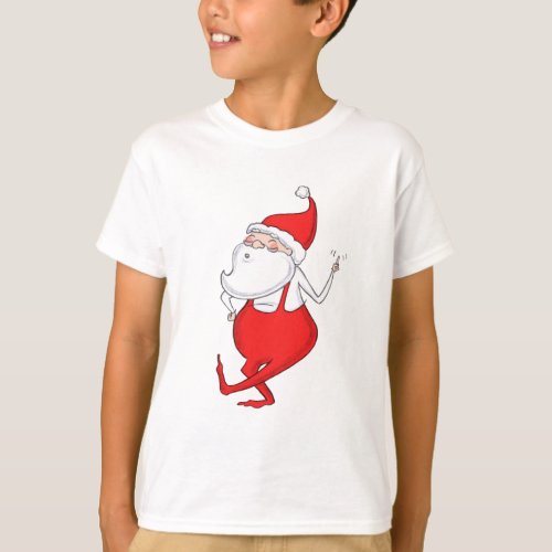 Dancing Santa Claus Holiday Kids T_shirt