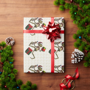Dancing Santa Frog Wrapping Paper
