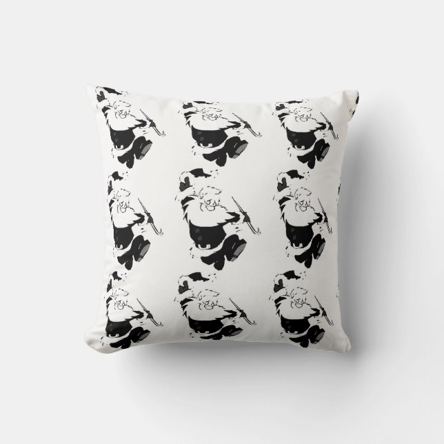 *DANCING SANTA FRONT/SNOWMAN FAMILY BACK" PILLOW (Front)