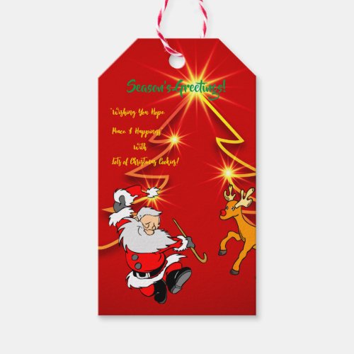 Dancing Santa _ Medium Gift Bag Gift T Gift Tags